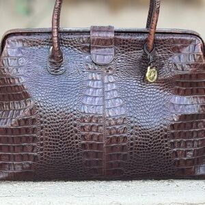 Brahmin Croc Embossed Leather Handbag